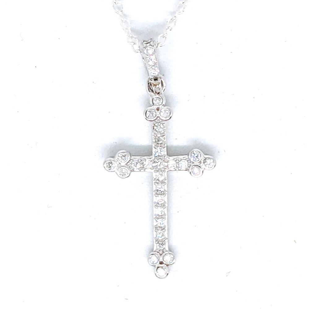 Cross necklace CZ Stones